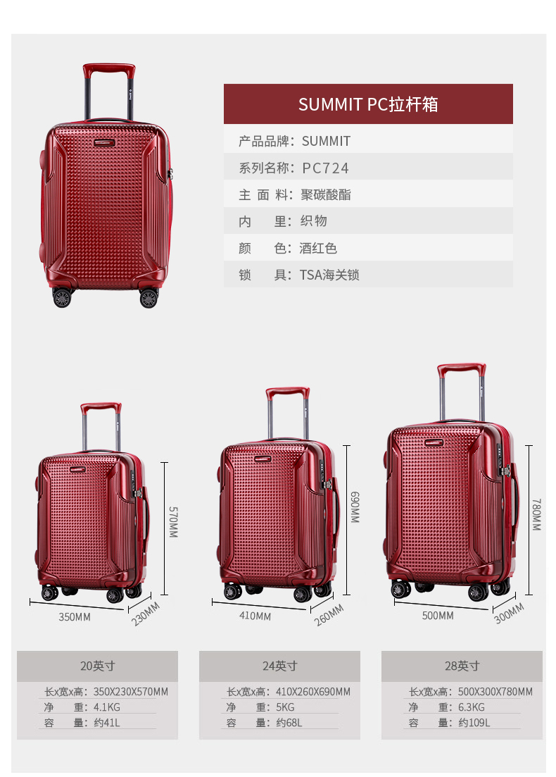 Summit discount luggage price